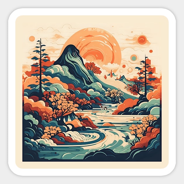 Japanese landscape Sticker by KOTYA